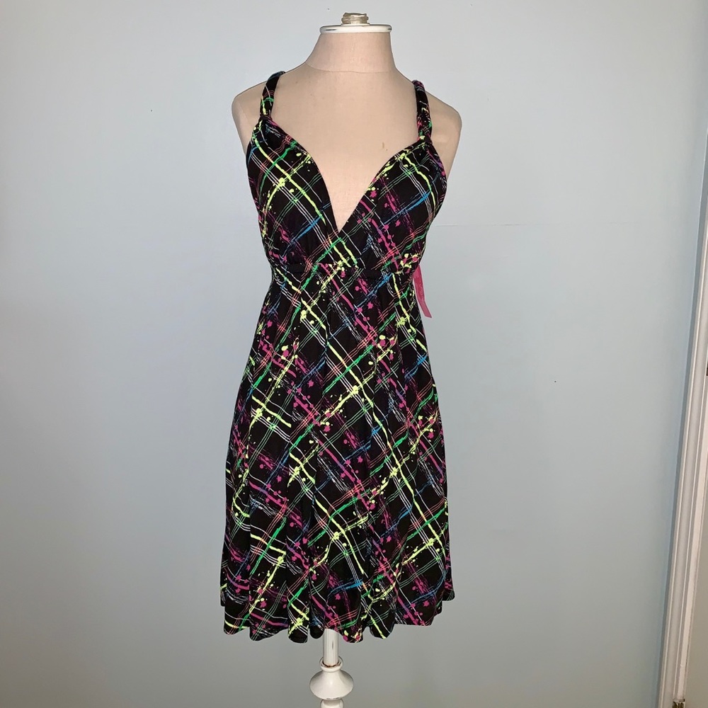 Multicolored Rave Paint Splat Dress - Picture 1 of 4